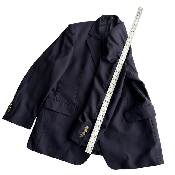 Charles Tyrwhitt Wool Cashmere Blend Navy Gold Two Button Blazer Jacket 46 R - Picture 7 of 12